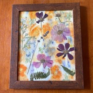 Holidays 🎄🎄🎄Handmade, Hand Dyed Imprinted Floral Fabric With Pressed Flowers.